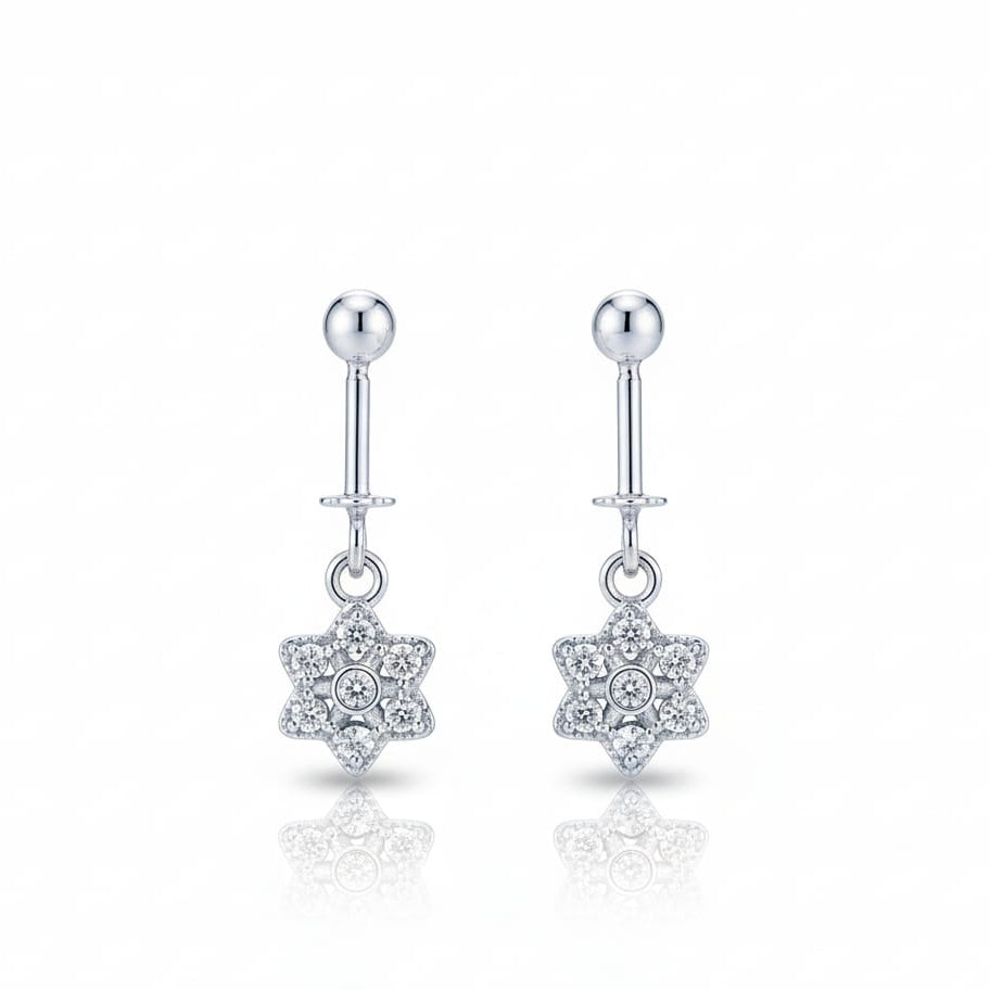 Star White zircon helix bugadi earring-925 Silver