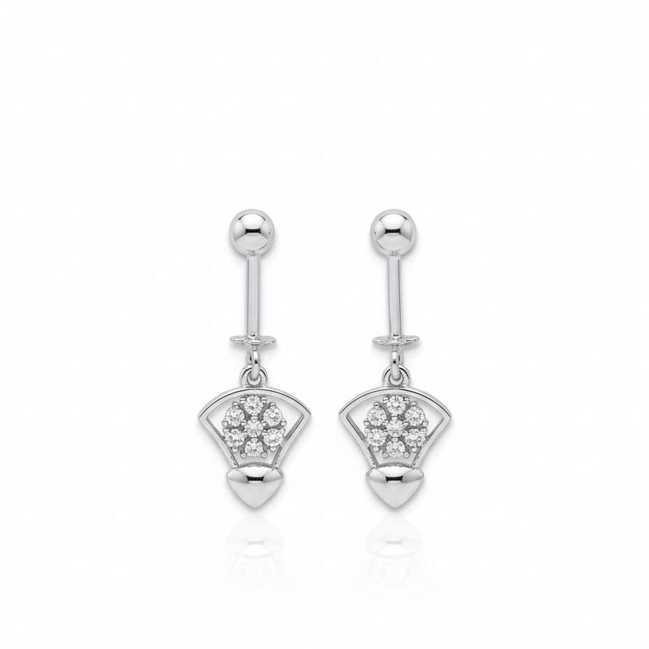 White zircon unique helix bugadi earring-925 Silver