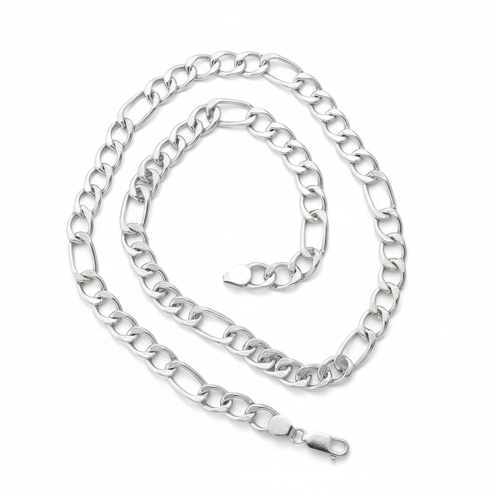 Figaro silver halo chain for men-925 Silver