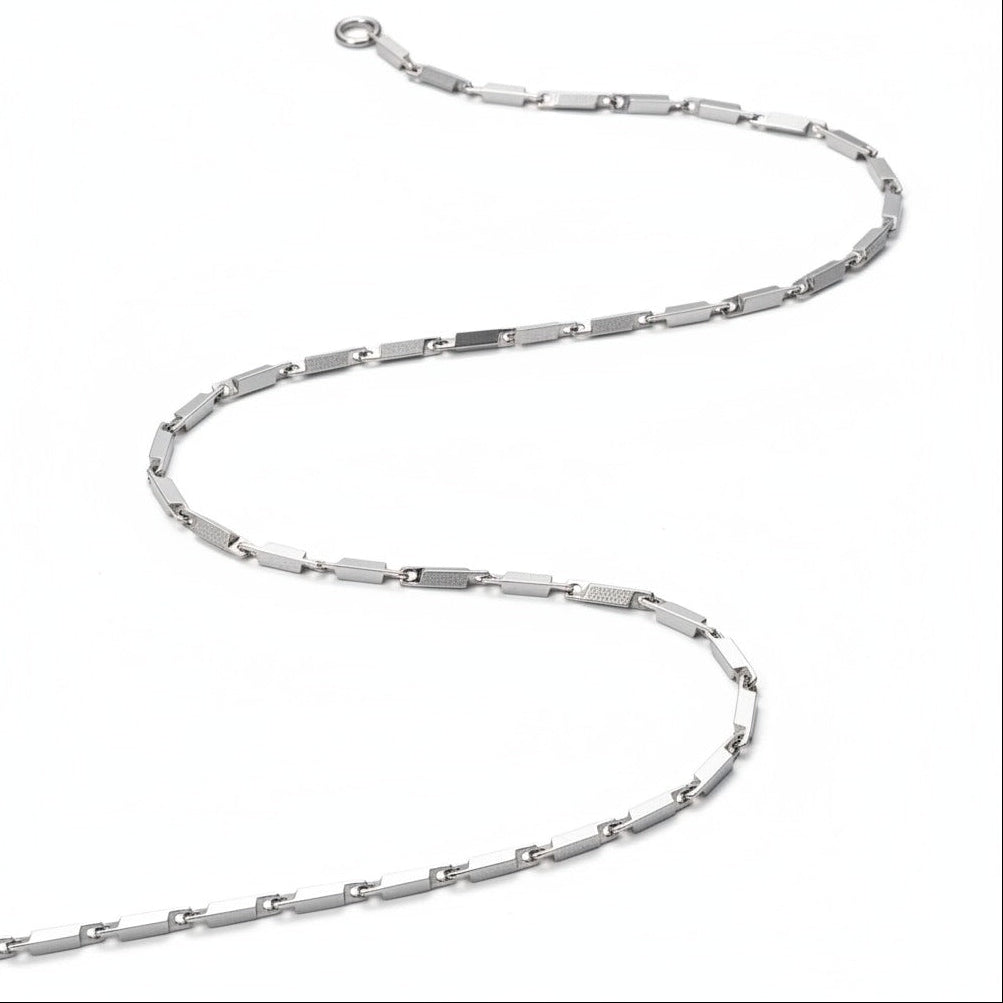 Silver  bar  link chain for men-925 Silver