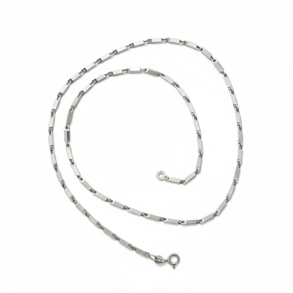 Silver  bar  link chain for men-925 Silver