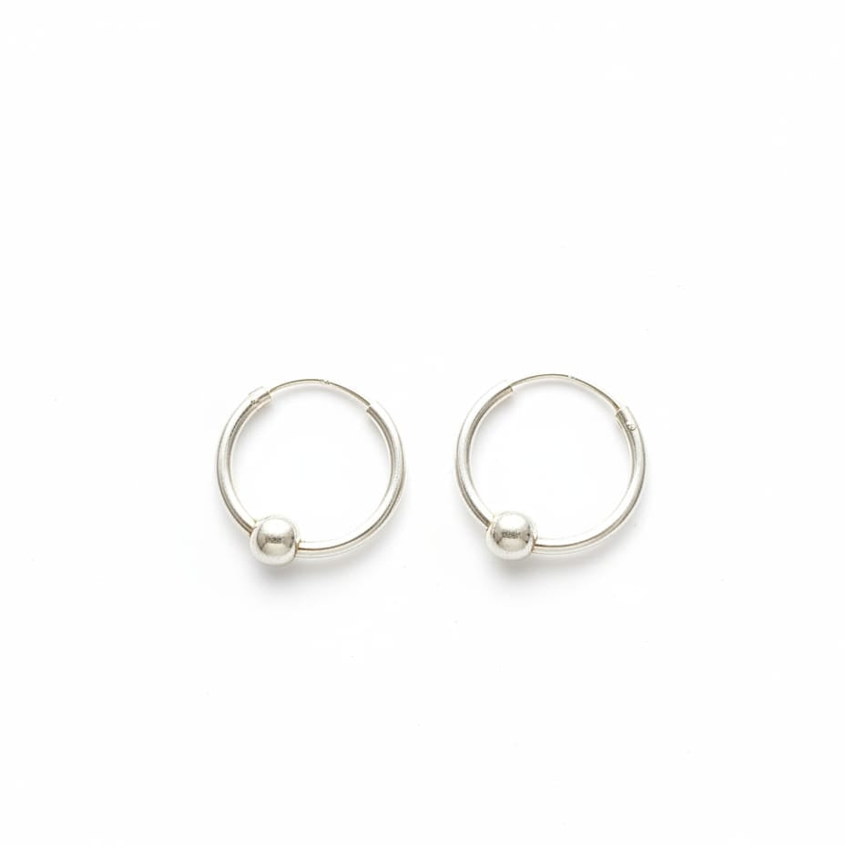 Plain ball bali for giris&women pair -925 Silver