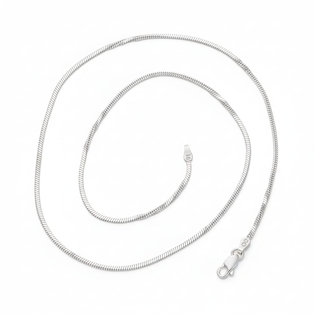 Silver sleek link chain for men