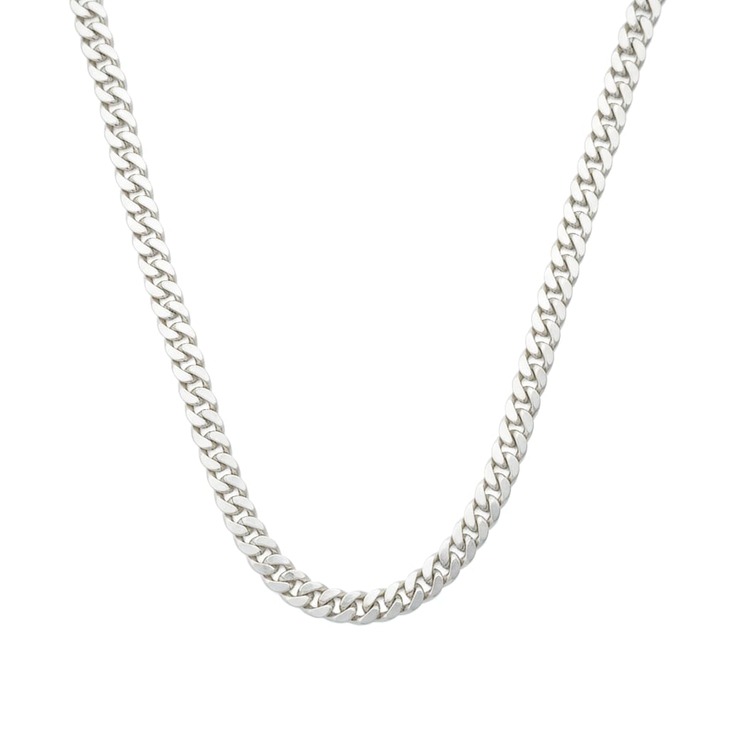Silver solid curb chain for men