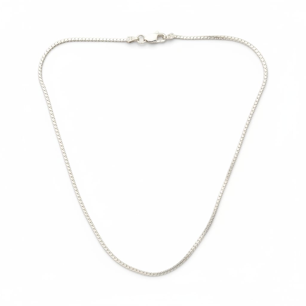 Silver square chain for baby