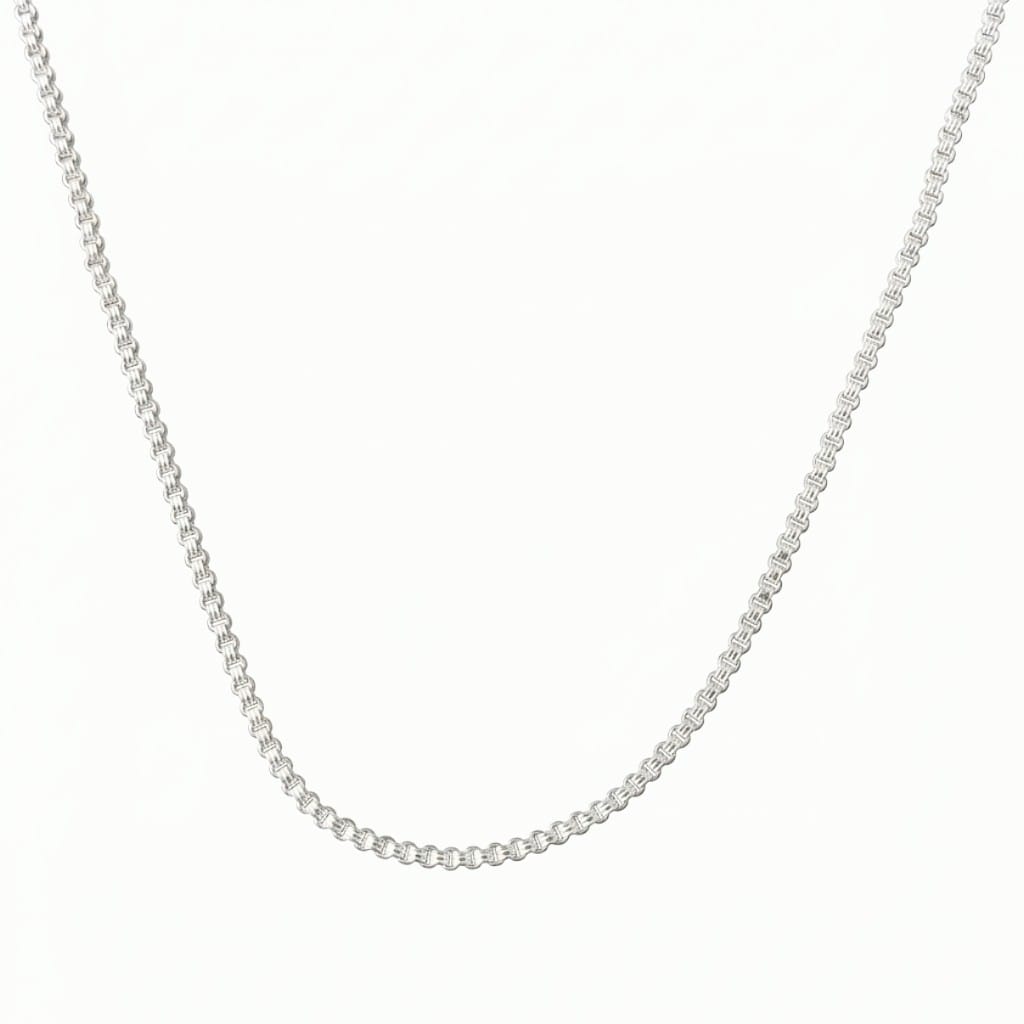 Silver round box chain  for men &women