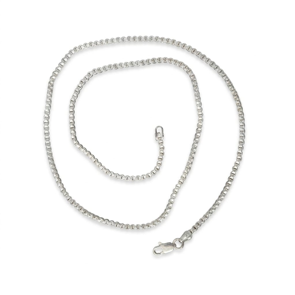 Silver round box chain  for men &women