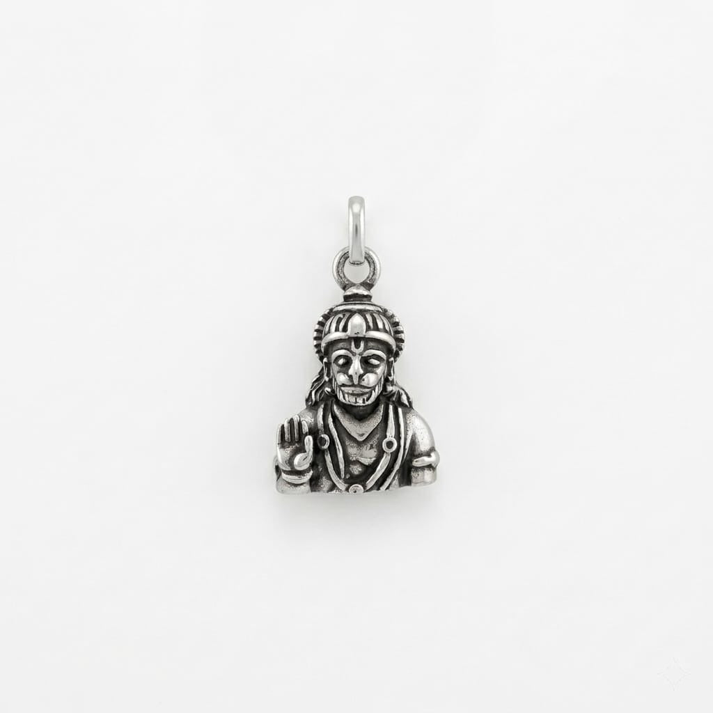 Lord Hanuman oxidised Pendant-925 Silver