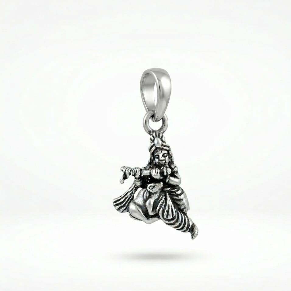 Krishna Oxidised Pendant - 925 Silver
