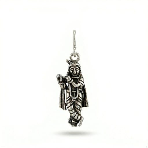 Krishna God Pendant Oxidised - 925  Silver