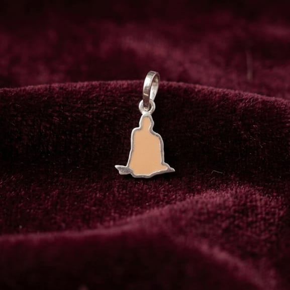 Shree swami Samarth Baby Pendant Tan Enamel - 925 Silver