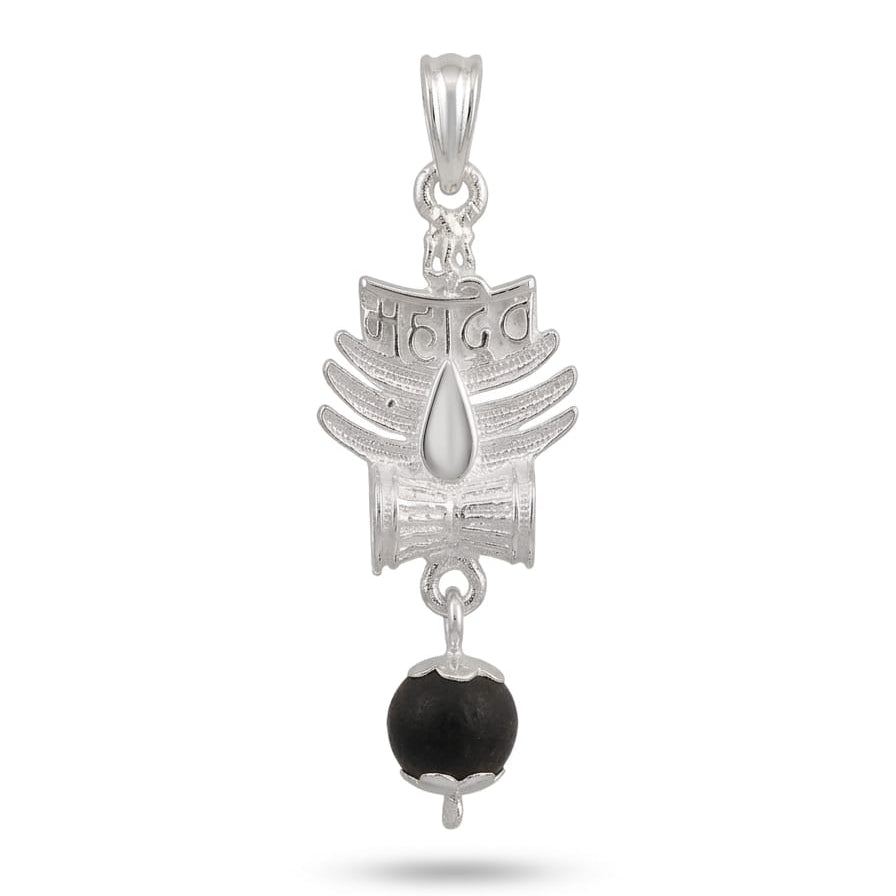 Mahadev Damaru  Karungali Silver Pendant - 925 Silver
