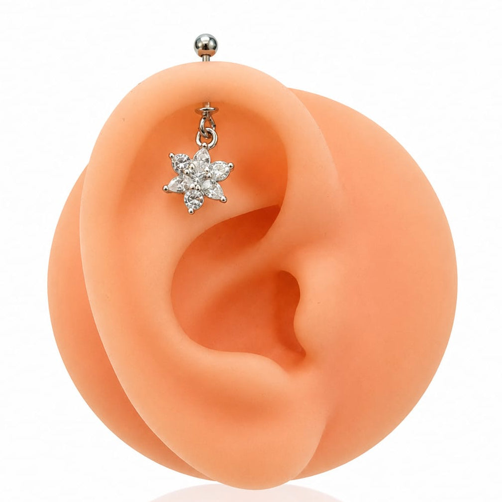 Unique Floral Helix Bugadi Earring Pair  - 925 Silver