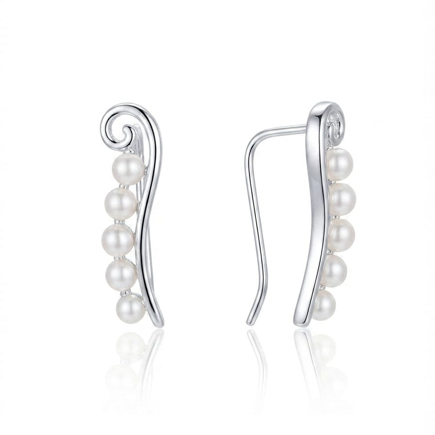 Pearl Ear Cuff Earring Pair  -  925 Silver