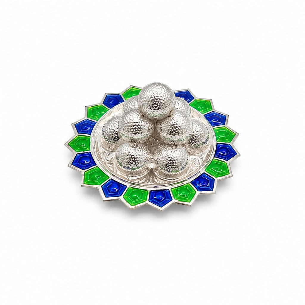 Silver Laddu With Plate For Lord Ganesha (11)