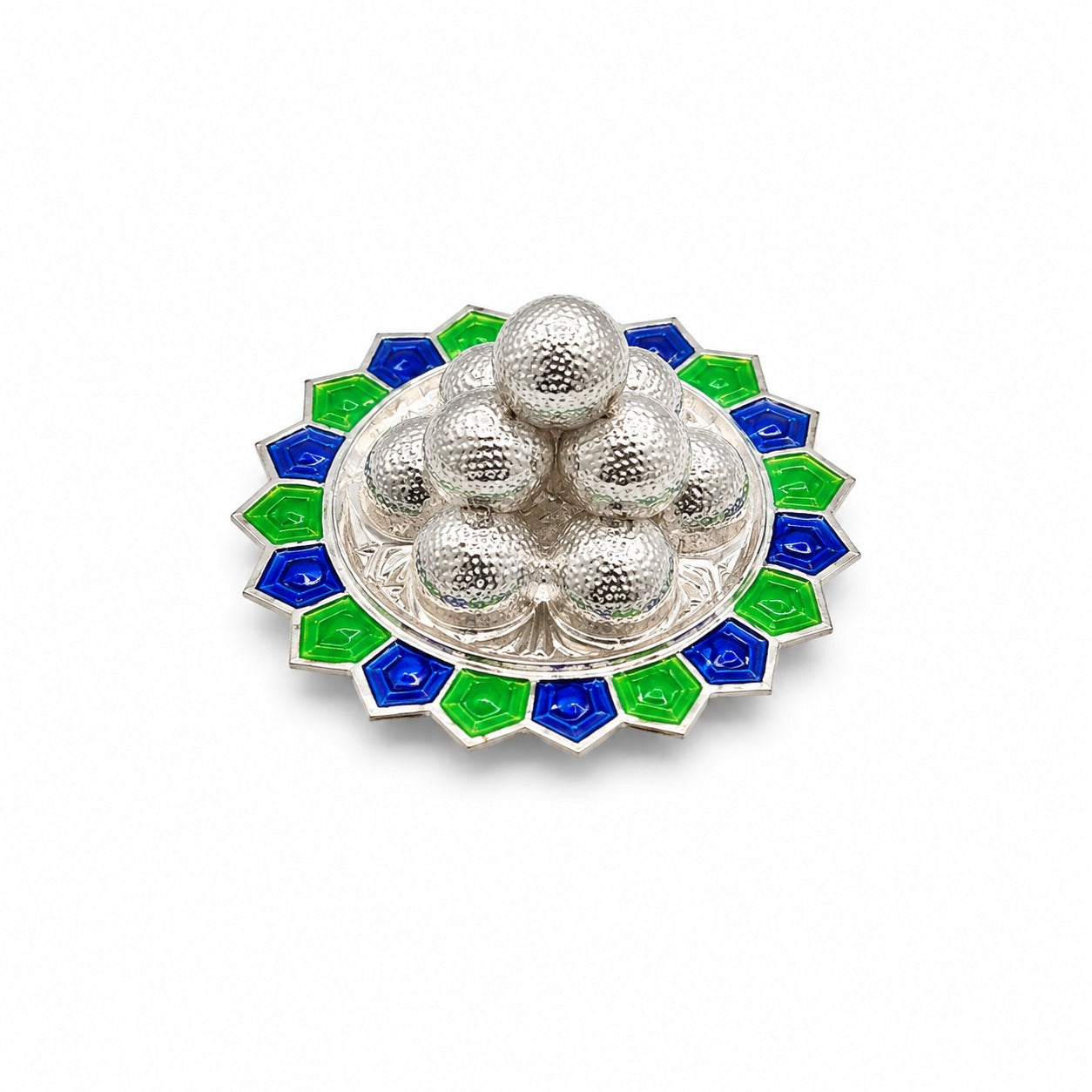 Silver Laddu With Plate For Lord Ganesha (11)