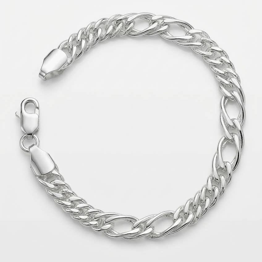 Silver Chain Link Bracelet For Men - Silver70