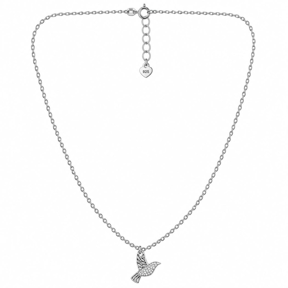 Cz Flying Butterfly Premium  Silver Neckless For Women  -  925 Silver