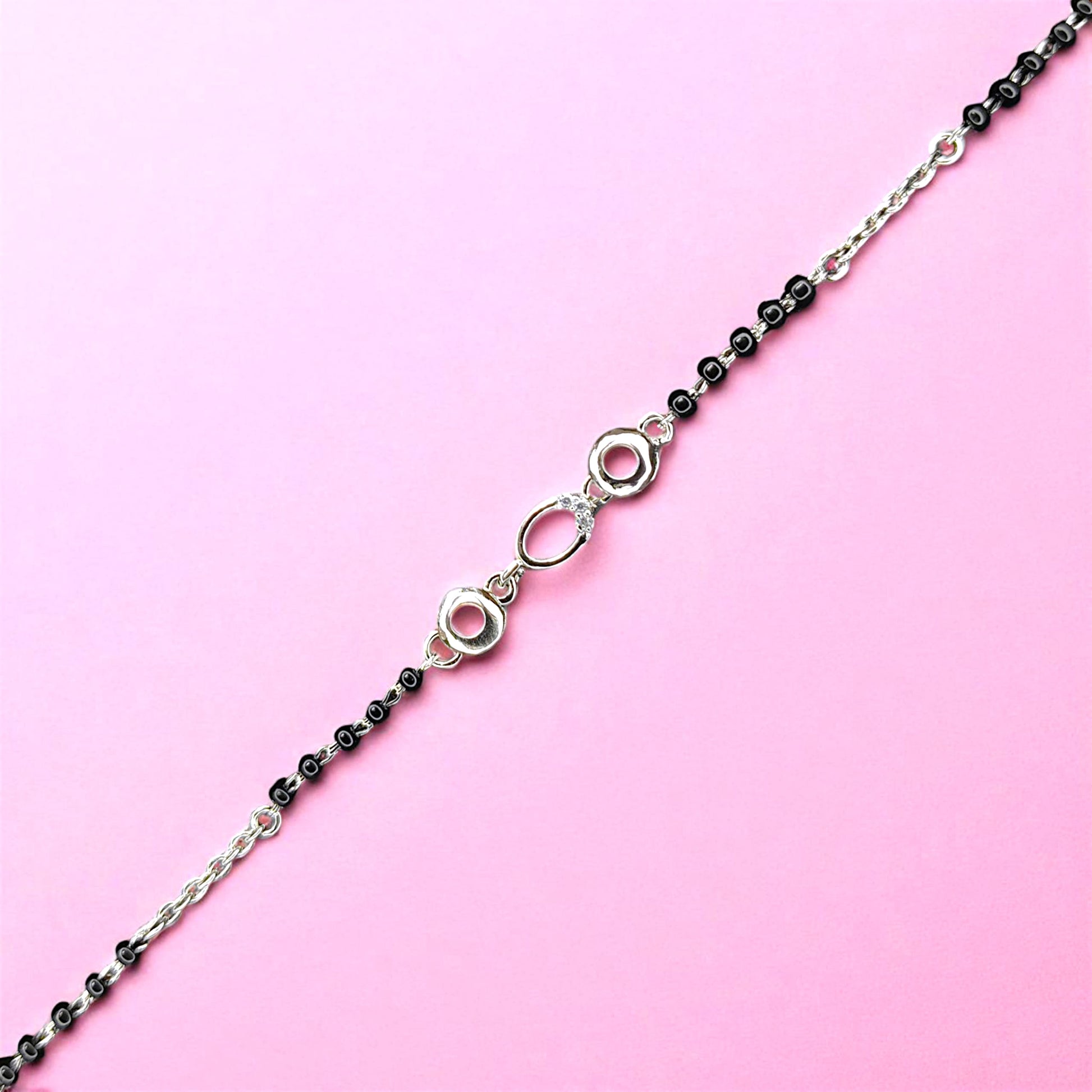 Oval Shape Adjustable Hand Mangalsutra - 925 Silver
