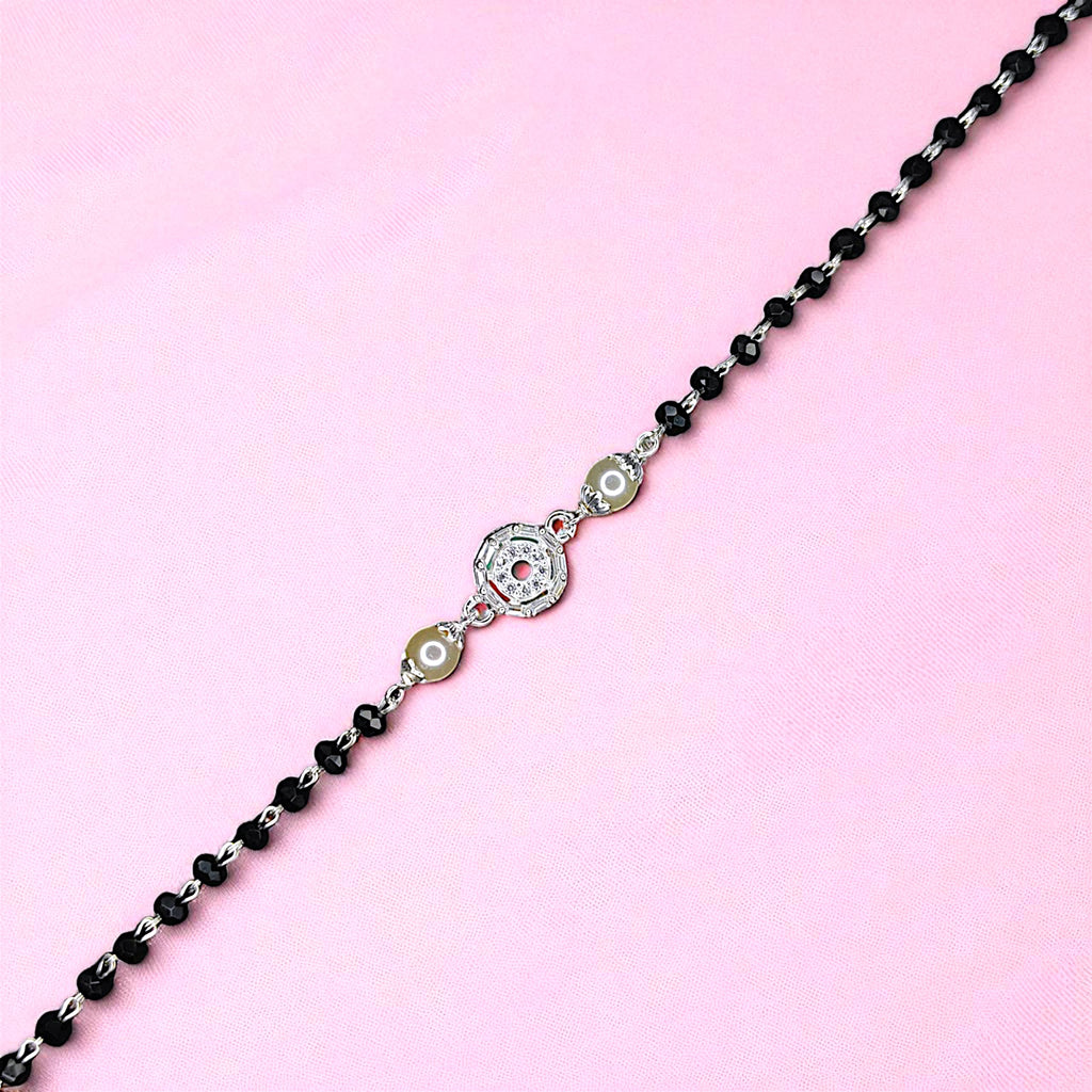 Round Pearl Beaded Hand Mangalsutra - 925 Silver