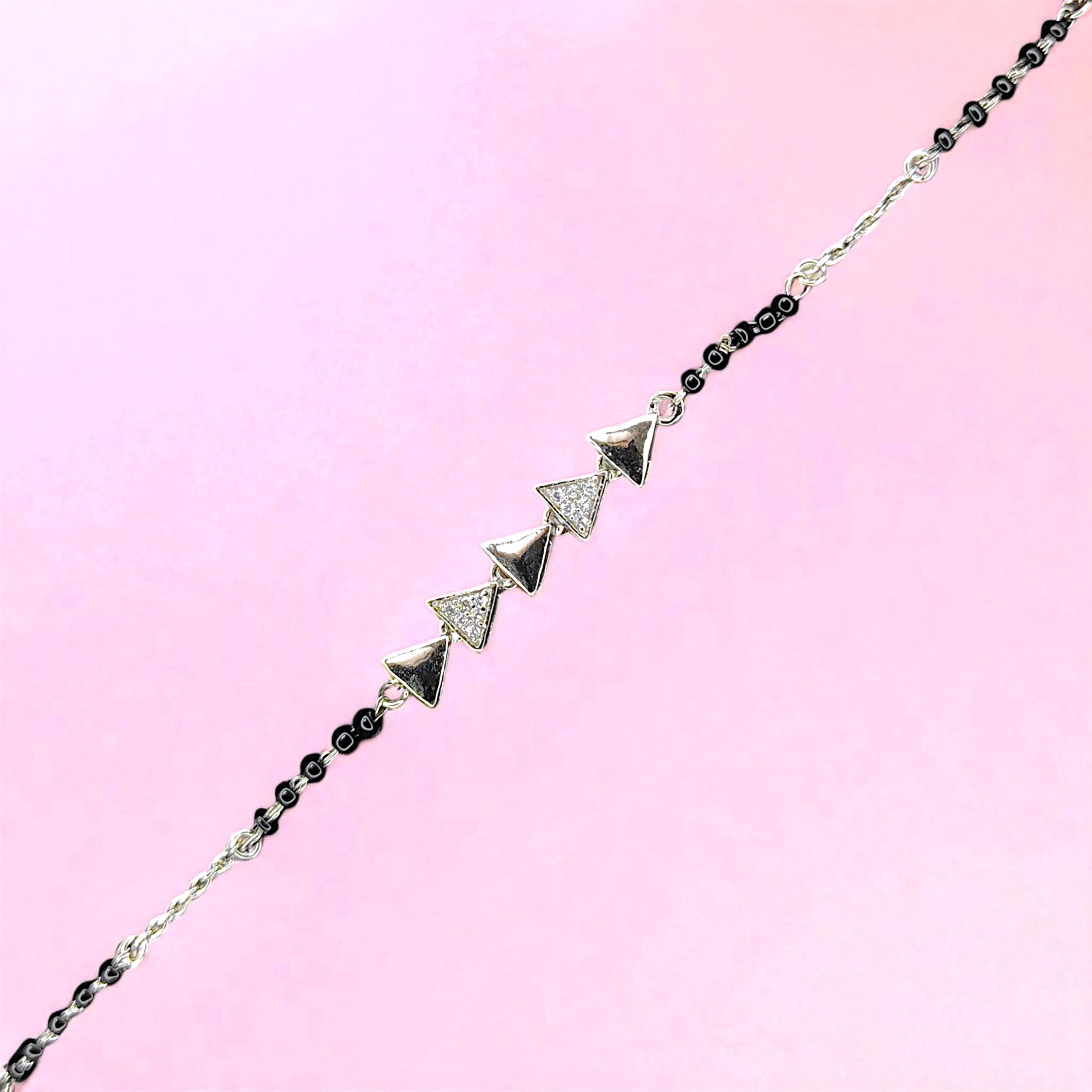 Triangular Design Adjustable Hand Mangalsutra - 925 Silver