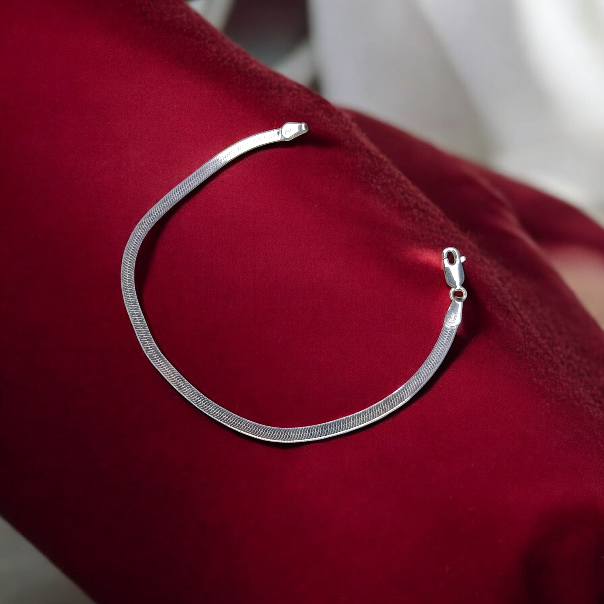 Fancy Plain Ladies Bracelet - 925 Silver