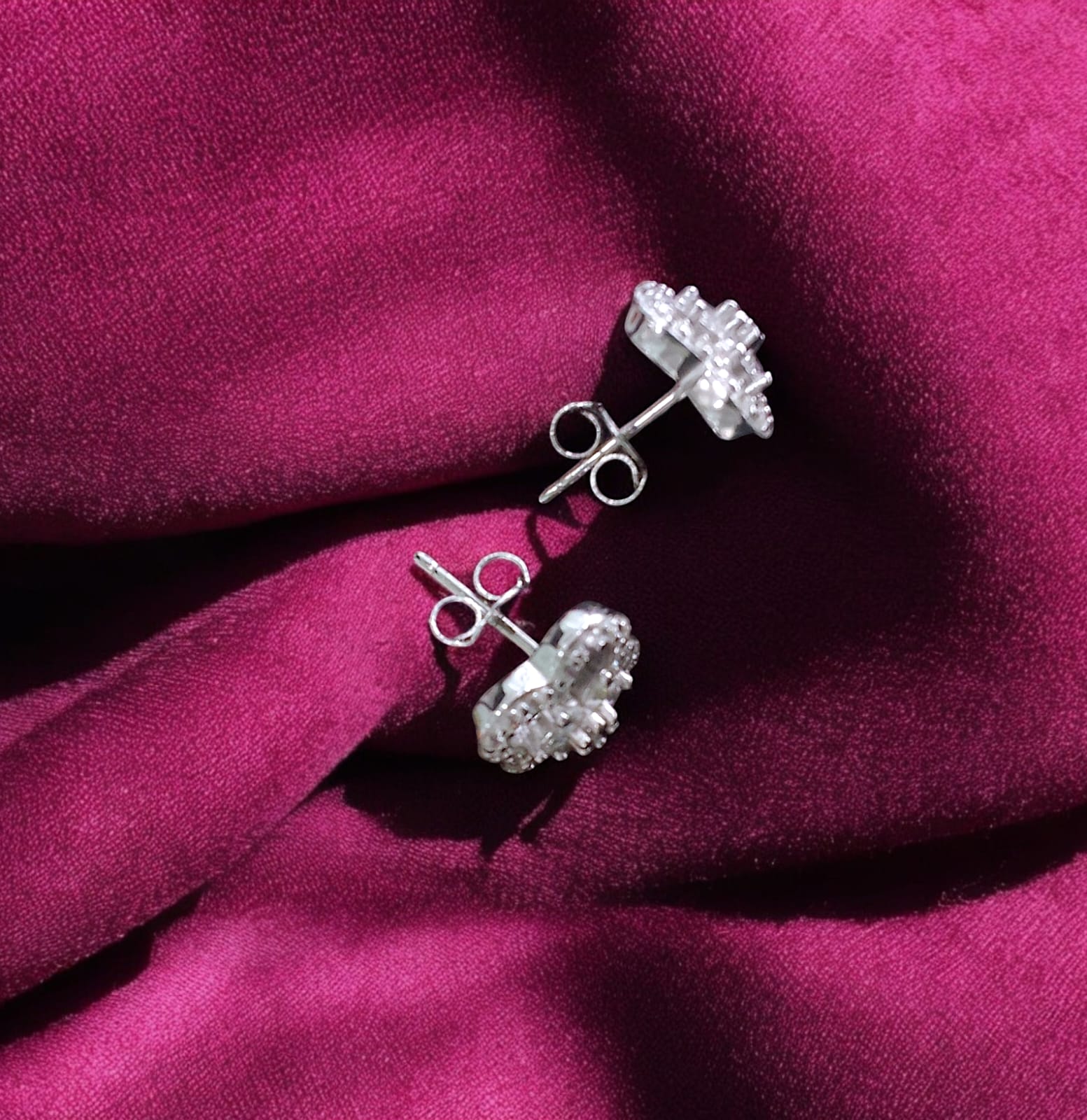 Floral Stud Earrings - 925 silver