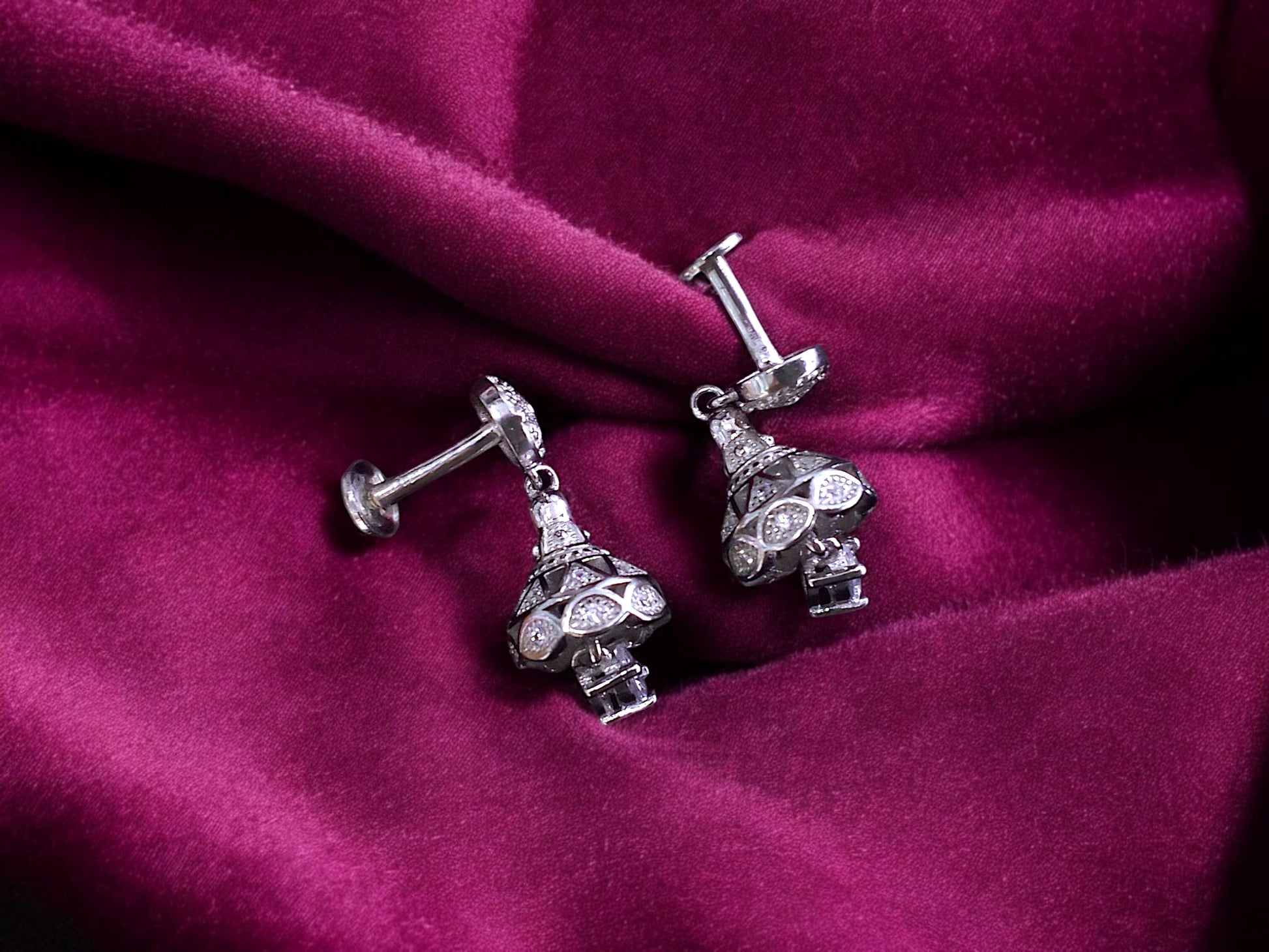 Stunning Jhumka Earrings - 925 silver