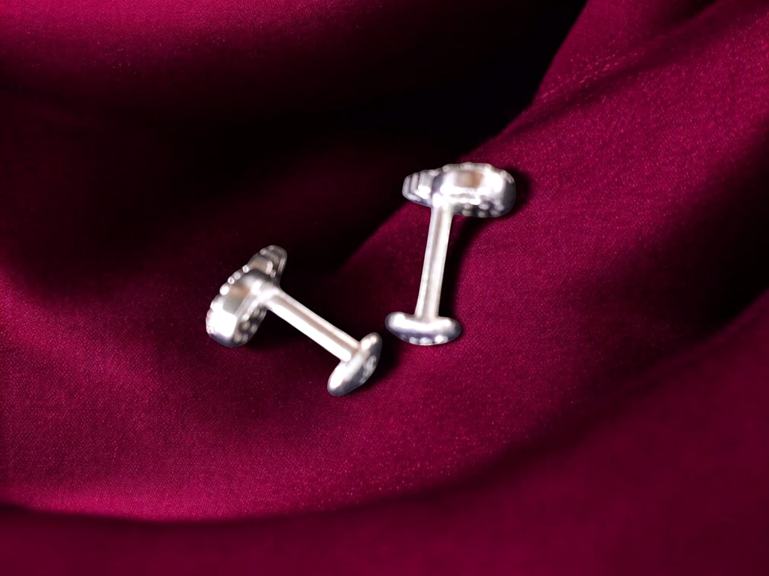 Curved Drop Earrings - 925 silver