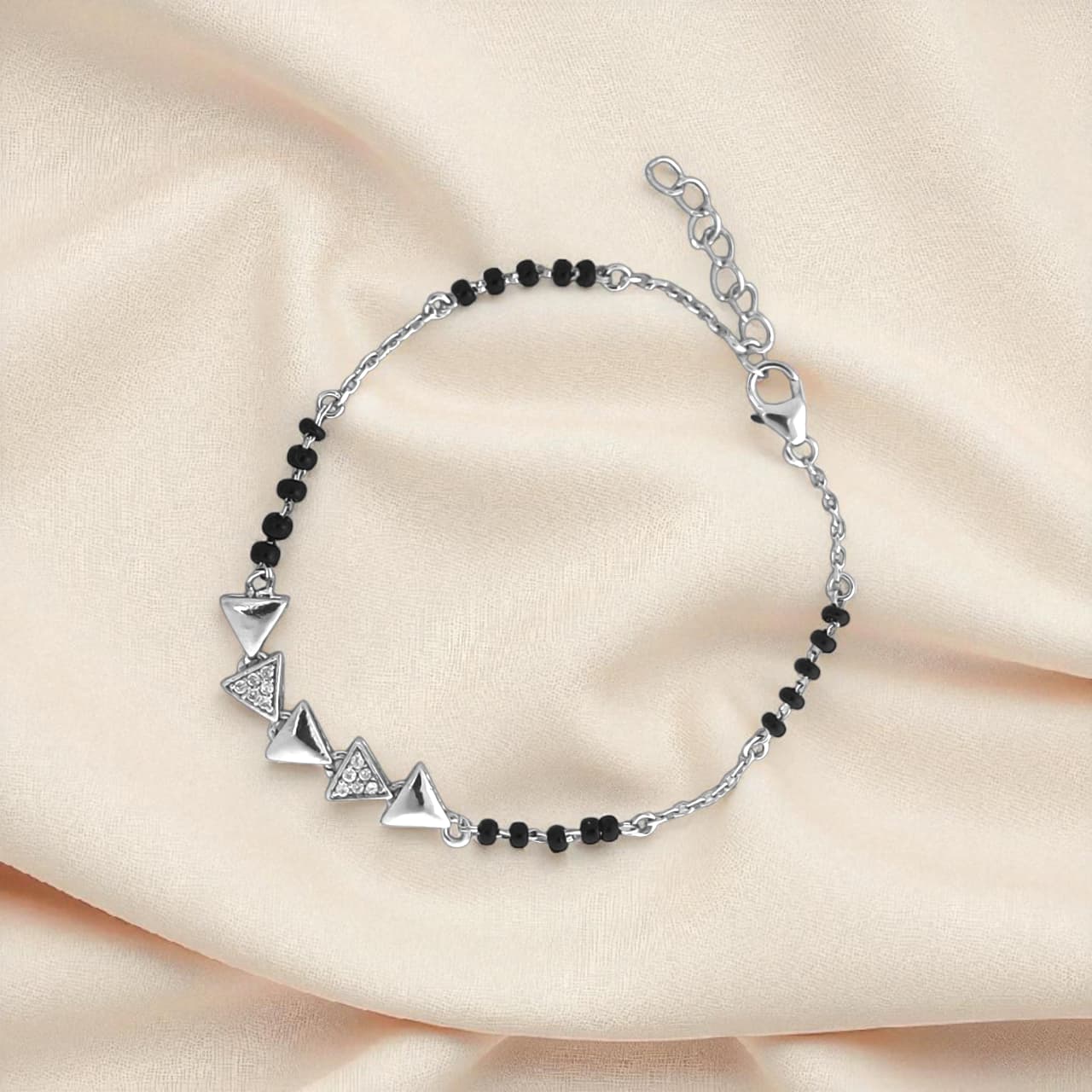 Triangular Design Adjustable Hand Mangalsutra - 925 Silver