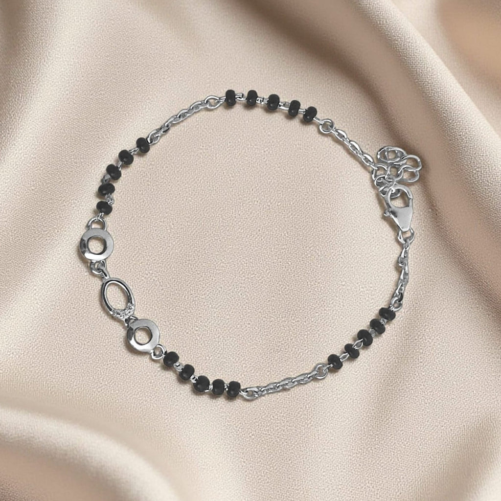 Oval Shape Adjustable Hand Mangalsutra/Bracelet - 925 Silver