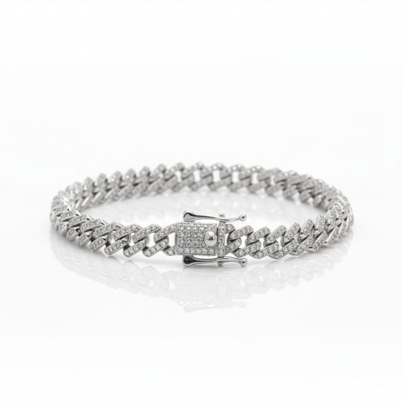 White Zircon - Unisex 925 Silver Bracelet