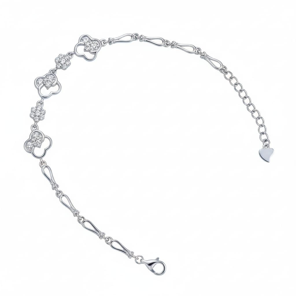 Silver Half Floral Bracelet for women - 925 Silver