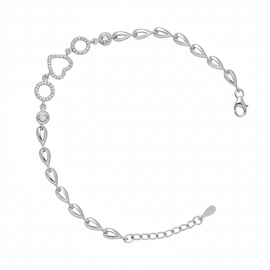 Heart Shaped Bracelet for women-  925 Silver