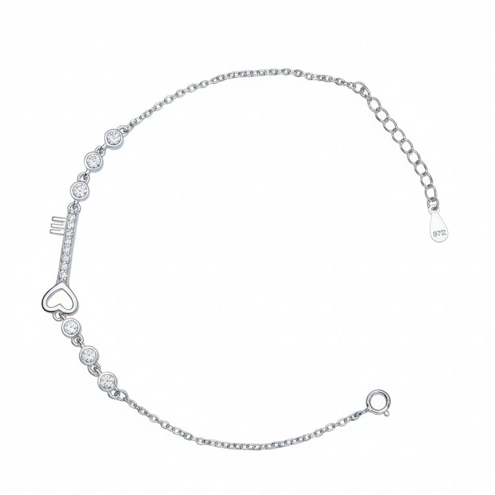 Fancy Key Bracelet for women-925 Silver