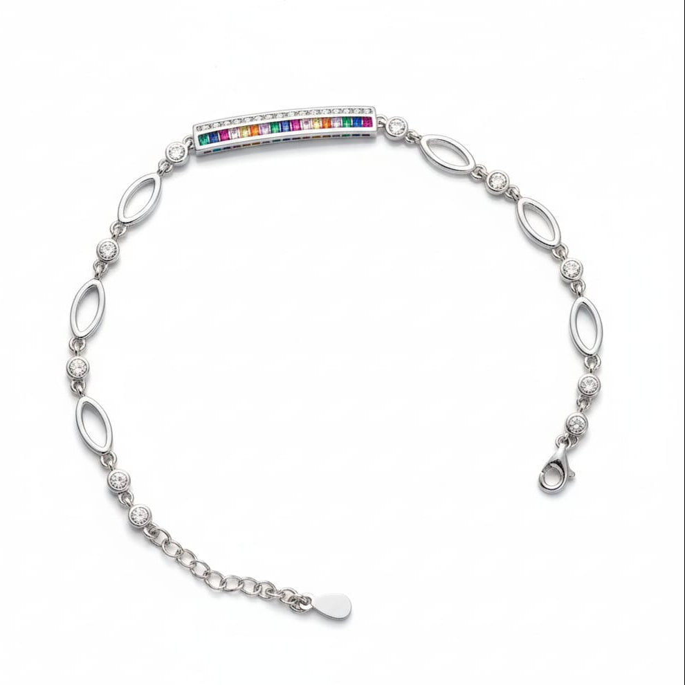 Multicolour- 925 Silver Bracelet for women