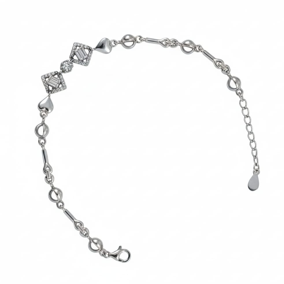 Square AD Bracelet for Women- 925 Silver