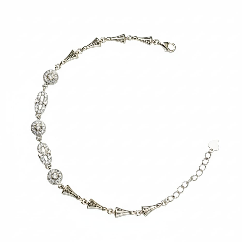 Round Infinity Studded Bracelet for women - 925 Silver