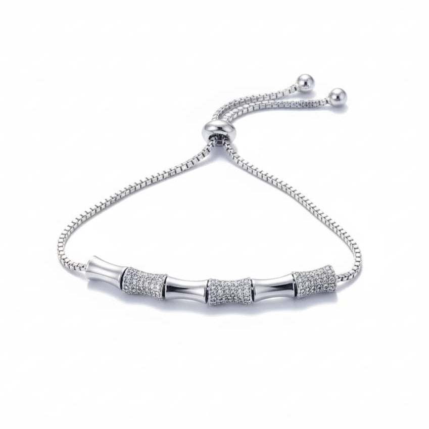 Fancy Cylindrical Diamond Bracelet For Women-925 Silver