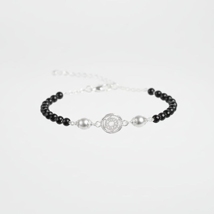 Round Pearl Beaded Hand Mangalsutra / Bracelet - 925 Silver