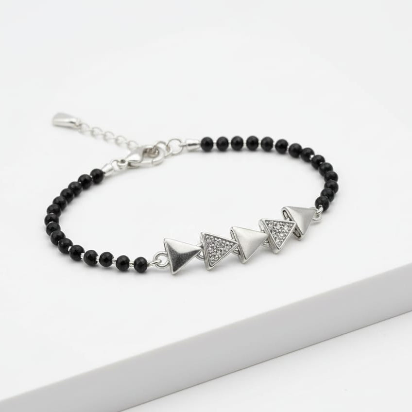 Triangular Design Adjustable Hand Mangalsutra /Bracelet- 925 Silver