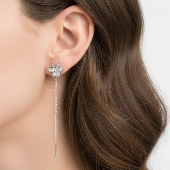 Fancy Butterfly Sui Dhaga Earring - 925 Silvers