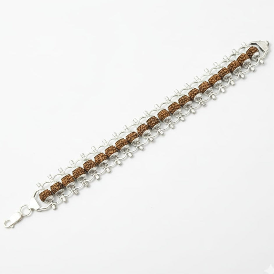 Pushpa Rudraksha Bracelet For Men-925  silver