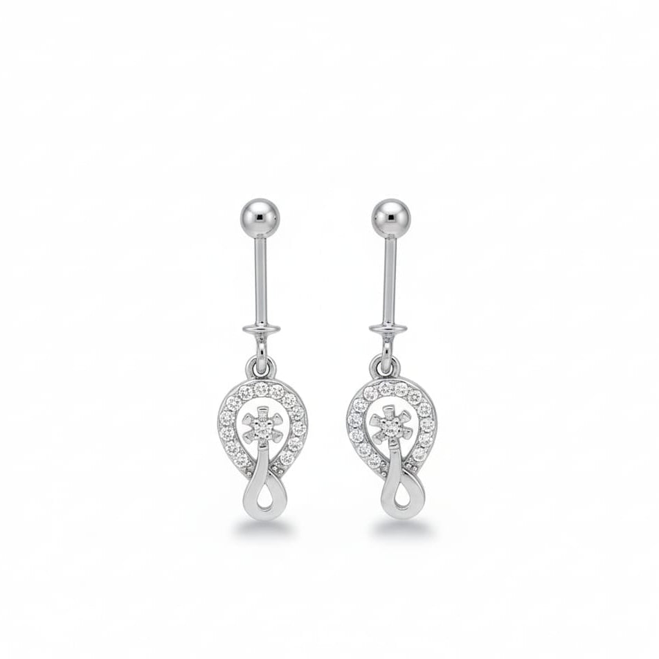 Silver Trendy Bugadi Earrings pair-925 Silver