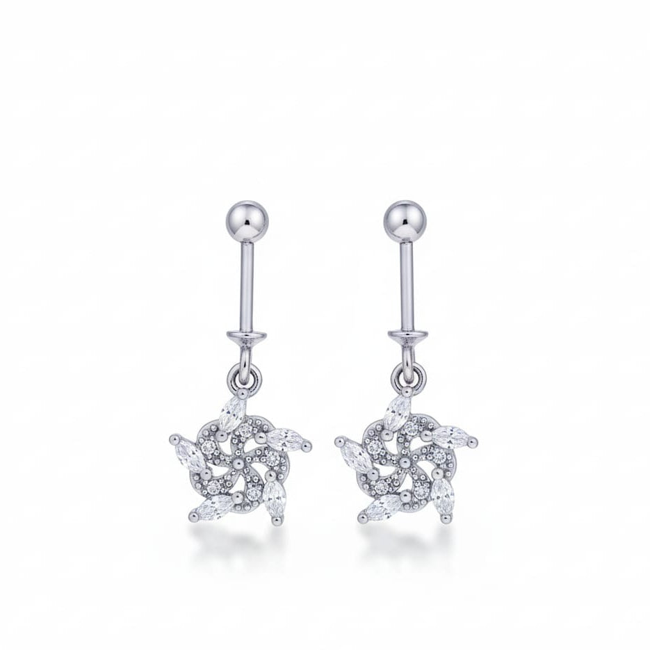 Silver Unique Zircon Bugadi Earrings pair-925 Silver