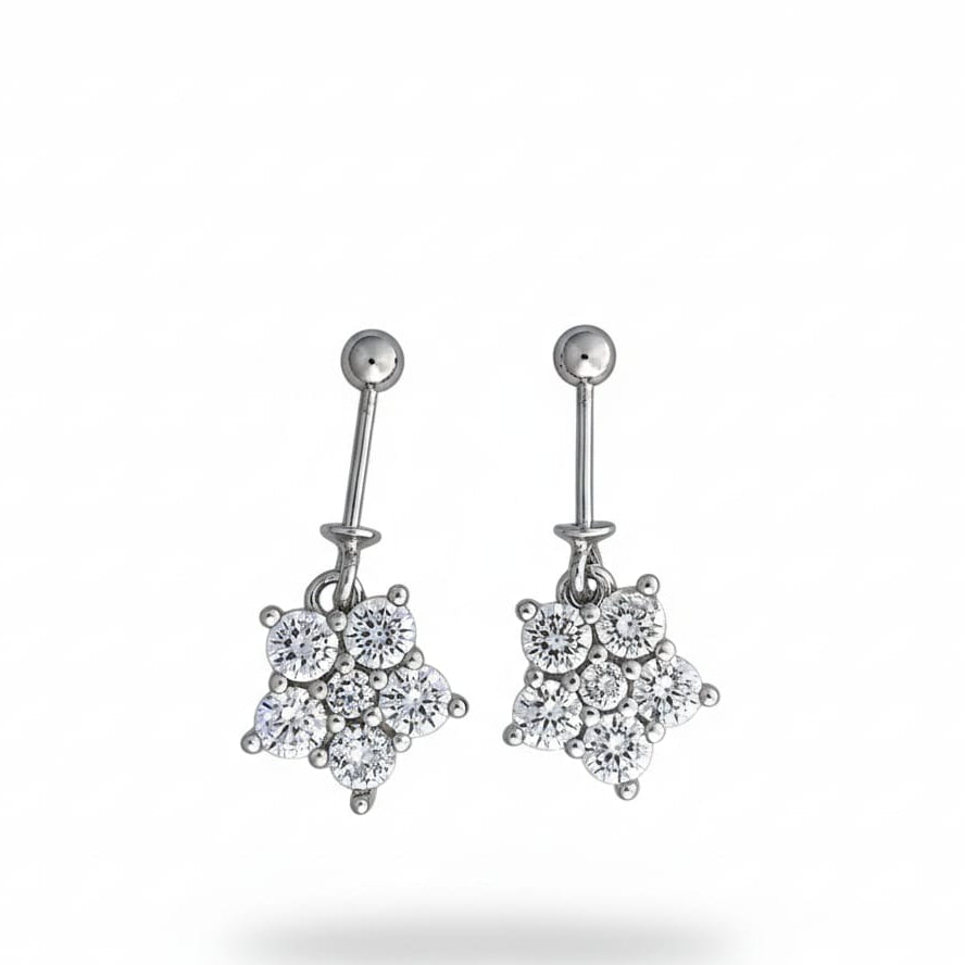 Silver Five Stone Bugadi Earrings pair-925 Silver
