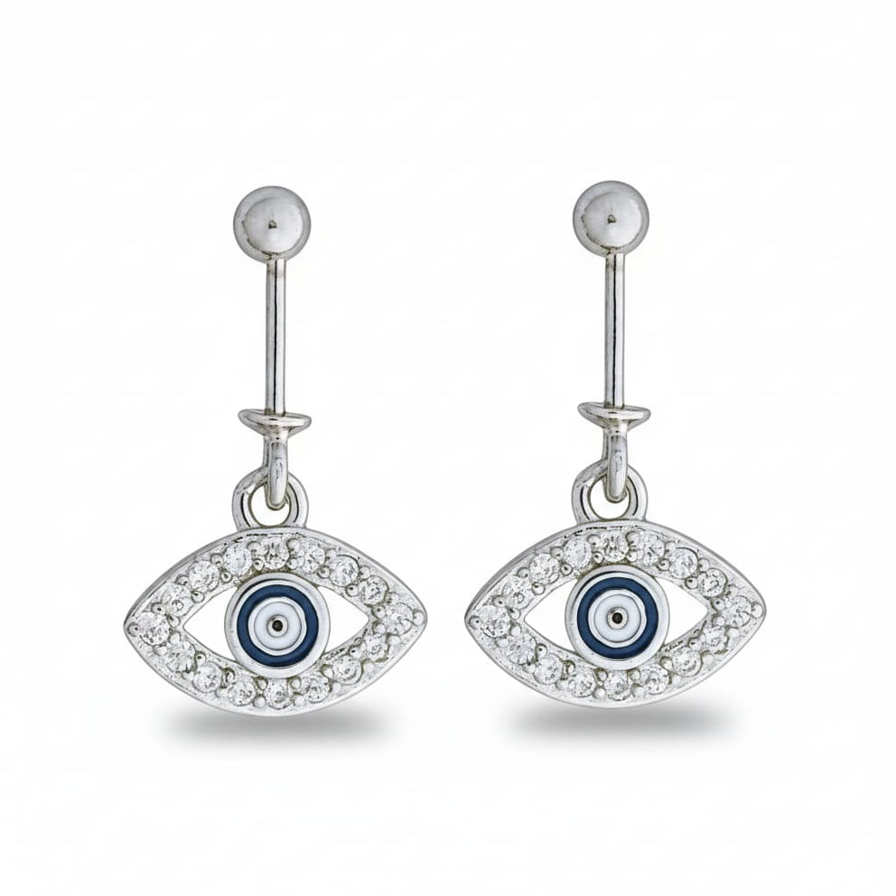 Silver Evil Eye Bugadi Earrings pair-925 Silver
