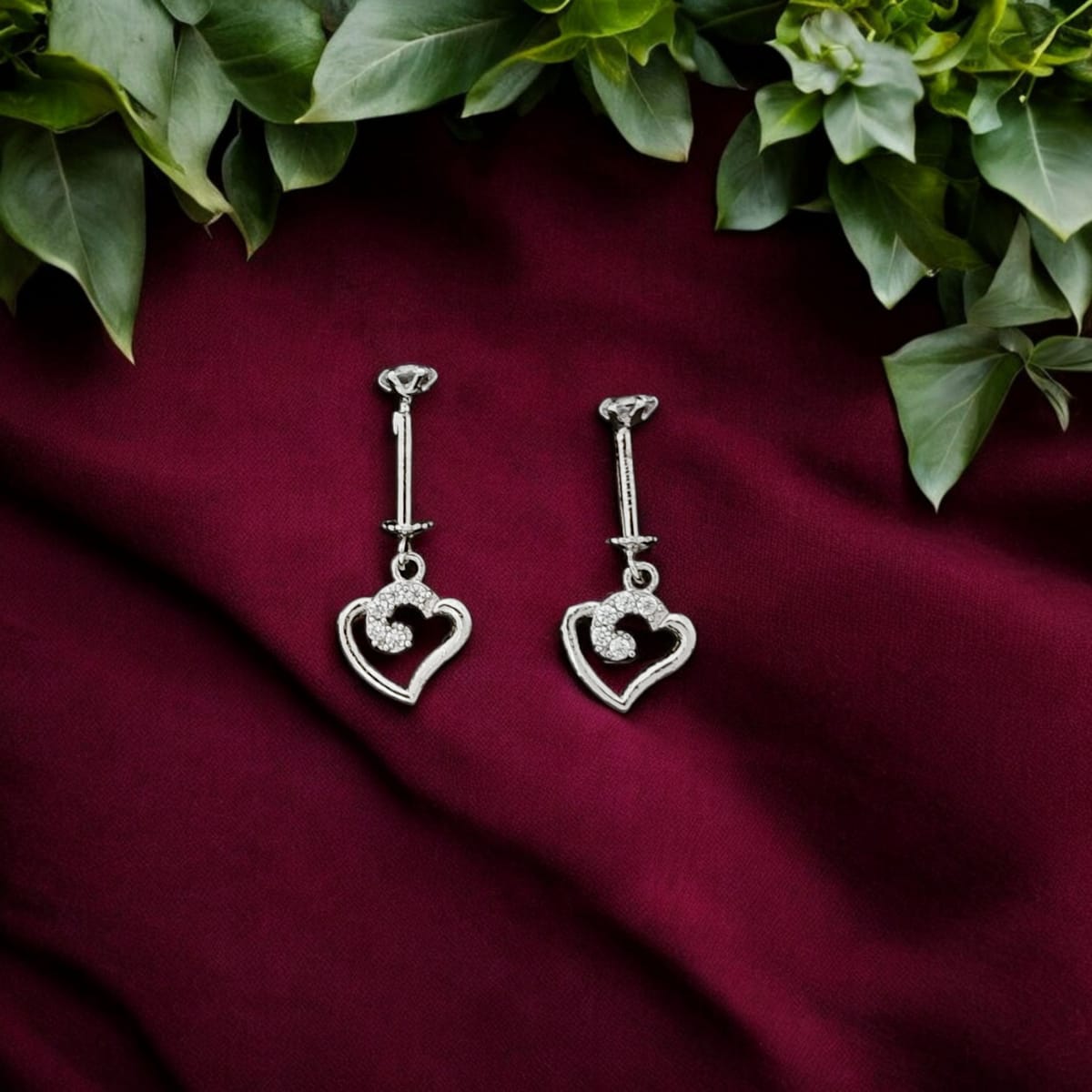 Heart Pearl 925 Silver Bugadi Earring pair
