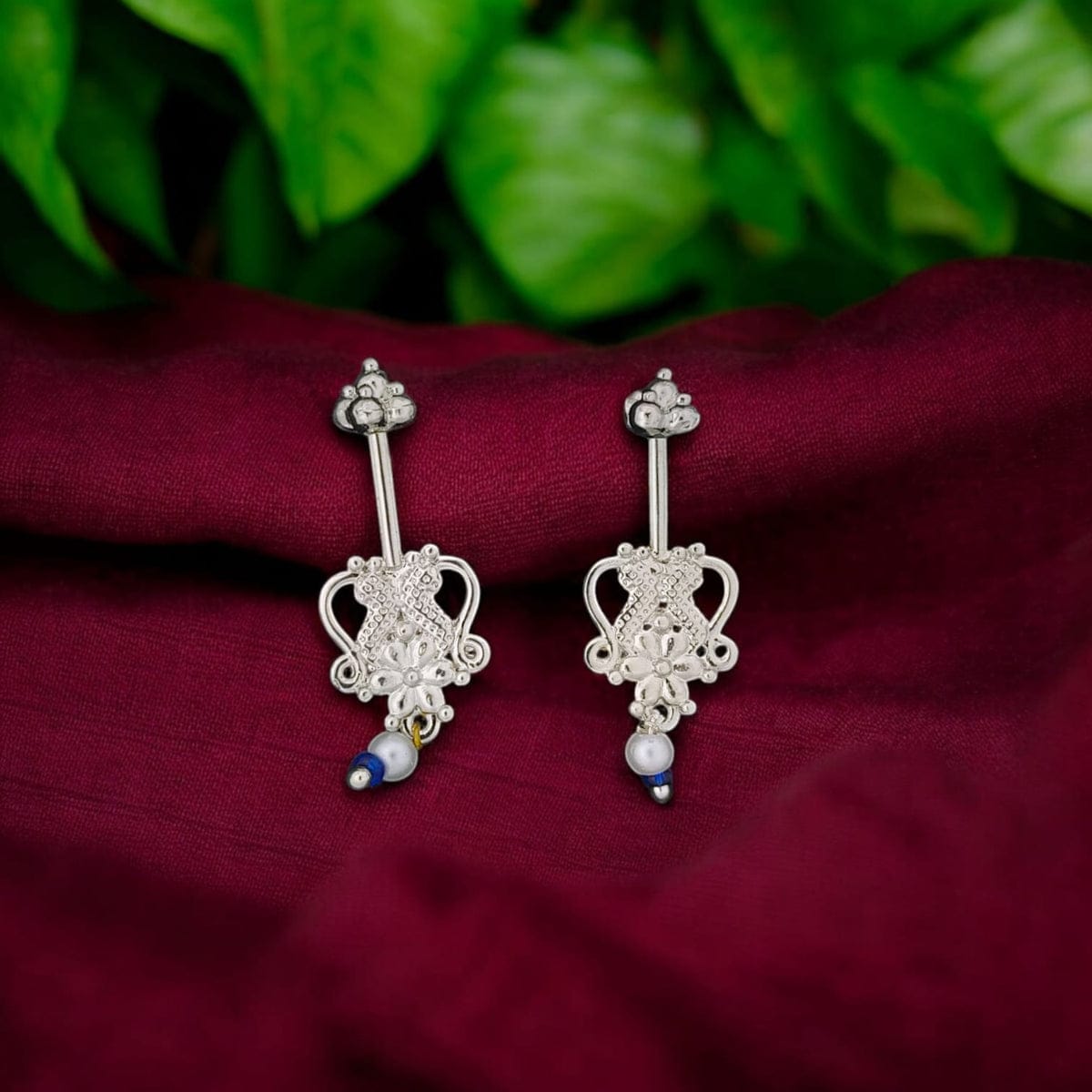 Silver Fancy Bugadi Earring pair-925 Silver