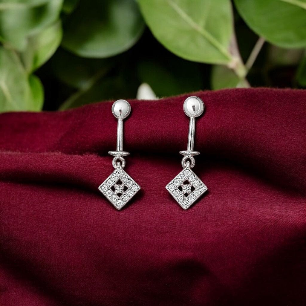 Silver Geometric Bugadi Earrings  pair
